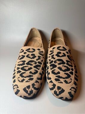 Old Navy Leopard Print Knit Loafers Slip On Flats Size 8.5